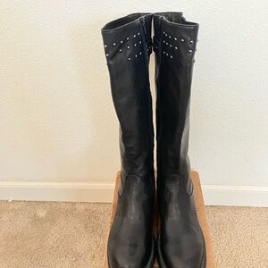 Elegant Black Knee Boots with Stud Accents